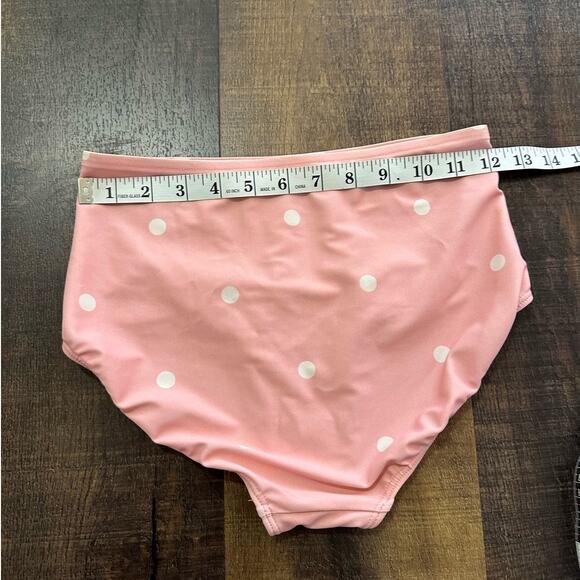 Albion Fit Pink & White Polka Dot Swimsuit Bottom Size Small - Picture 5 of 6